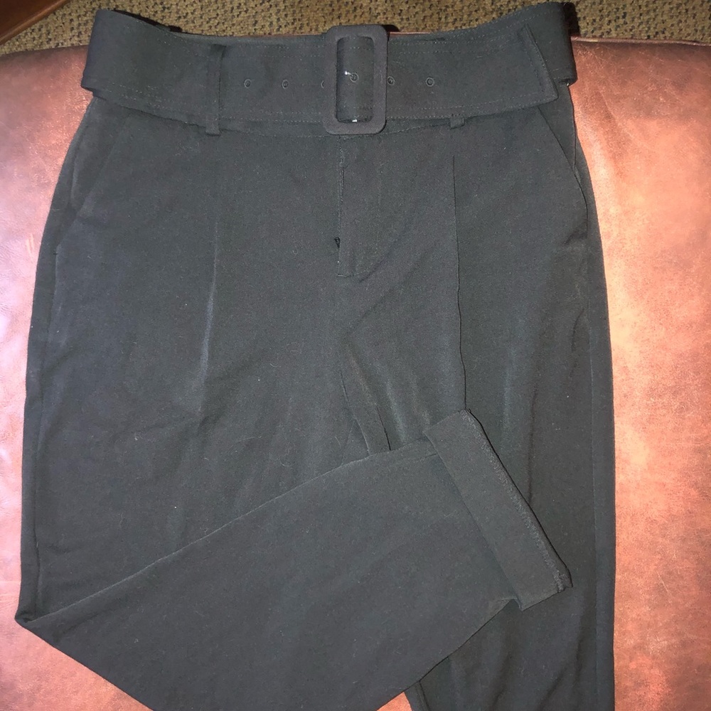 Black High Waisted Straight Leg Workpant